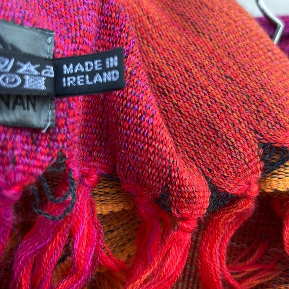 🎨Ombré 100% New Wool Scarf in Mustard/Orange/Pink | McKernan | Ireland 17”x80” - Picture 3 of 17